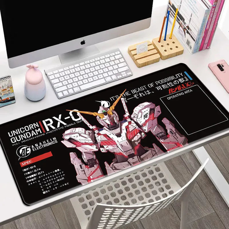 New Cartoon Anime Gundam Leather Mouse Pad Extra Large Anime Game Anti-Slip Mouse Pad Office Dormitory Computer Pad HD Desk Mat