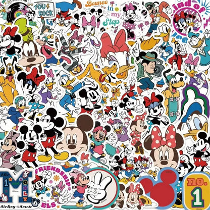 50PCS Disney Mickey Mouse Officially Licensed Vinyl Stickers Friends Waterproof Cartoon Gifts for Water Bottles Laptop Bumper