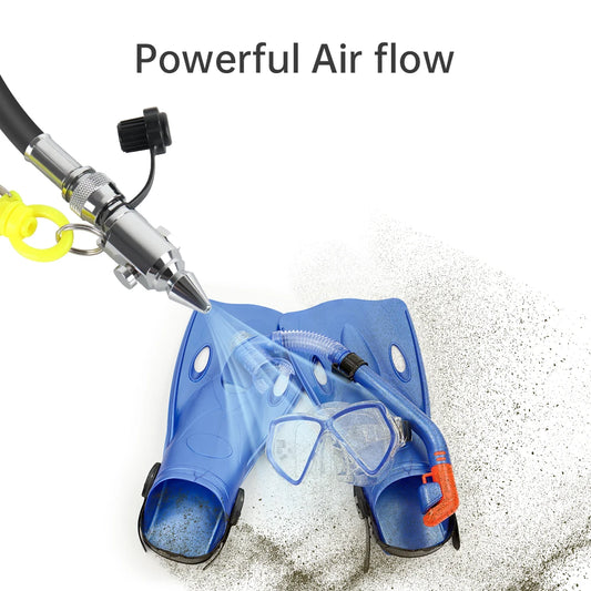 DIDEEP Portable BCD Air Nozzle Blow Gun,Pressure Control Blow Nozzles with hooks,Dust Remover for Scuba Diving Tank Accessories