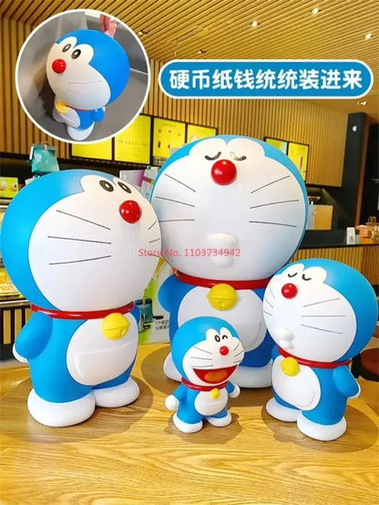 Large Size Doraemon Action Figures Toys Anime Kawaii Piggy Bank Pvc Figurines Decoration Model Toy Statue Decor Birthday Gifts
