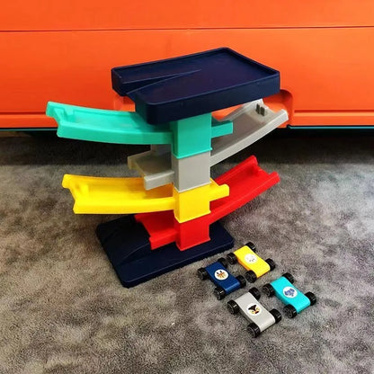 Car Racing Track Ramp Toy Children Garage Catapult Track Game Toy Kids Building Parking Lot Gas Station DIY Winding Car Road Toy