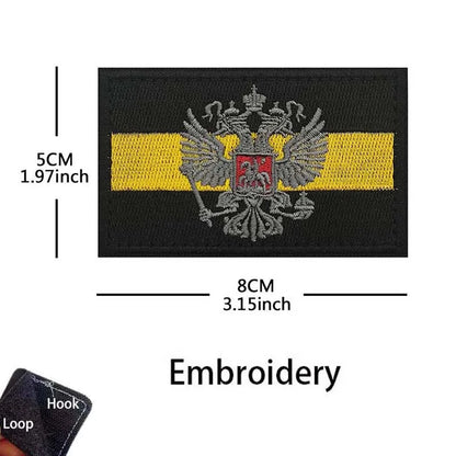 Russian Eagle Flag Emblem Russia Soldier,Knights Clothes Applique Embroidered Patch,Reflective Badges Military Tactical Stickers