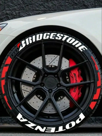 Rubber Tire Letter Stickers 3D Waterproof Wheels Permanent Car Sticker With Glue DIY Stylish Tire Decal For Auto and Motorcycle