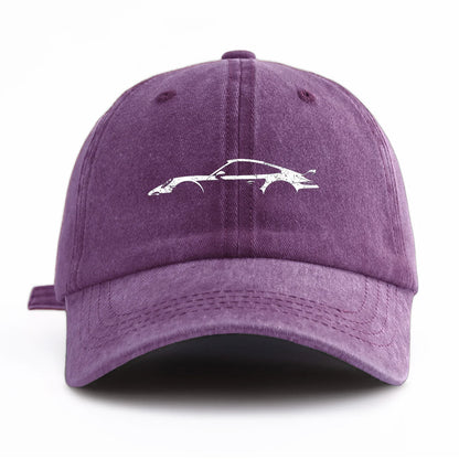 1pc car Print Washed Baseball Cap for Adults,  Minimalist Retro Style Casual Soft Adjustable Dad Hat, Perfect As Gift