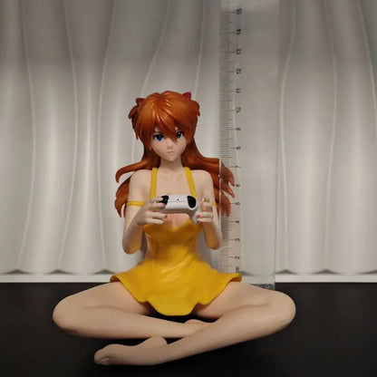 11.5cm Asuka Sitting Pose Anime Figure Toy Pvc Statue Desktop Ornament Home Decoration Collectible Model PC Case Decor Gift