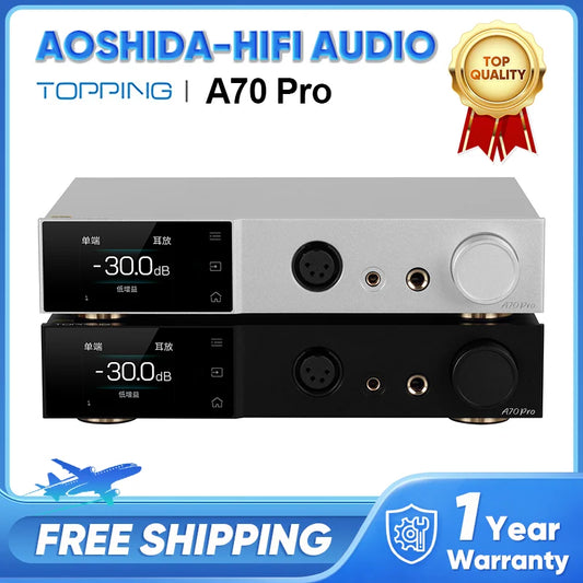 TOPPING A70 Pro Fully Balanced Headphone Amplifier 17000mW*2 Output Power Hi-res Audio Headpphone Amp A70pro Preamplifier 147dB