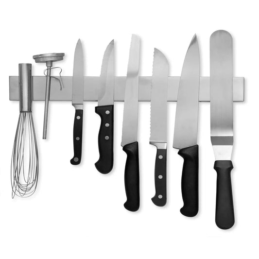 Stainless Steel Magnetic Knife Holder, Wall & Fridge Mount Cutlery Storage Rack, Multi-purpose Household Kitchen Tool Organizer