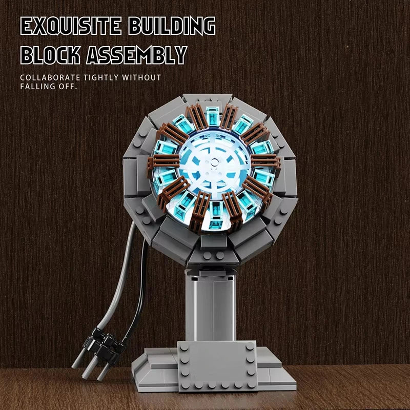 Superheroes MOC Building Blocks Sets Iron Core Reaction Furnace Creative Bricks Building Toys for Adult Gifts Room Decoration