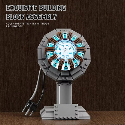 Superheroes MOC Building Blocks Sets Iron Core Reaction Furnace Creative Bricks Building Toys for Adult Gifts Room Decoration