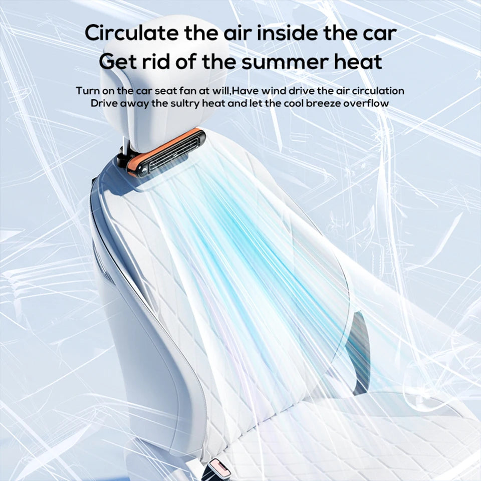 Car Seat Backrest Cooling Fan 3 Speed Adjustable USB Charged Independent Switch Reversible Mount Cool  Air for Rear Seats Fan