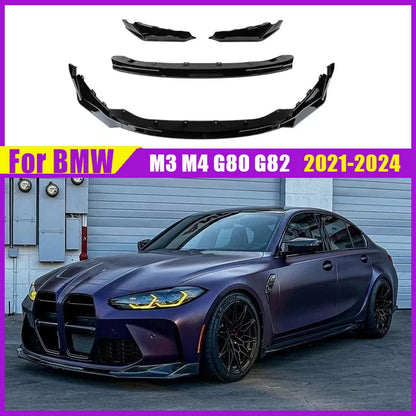 Front Bumper Lip For BMW M3 M4 G80 G82 2021 2022 2023 2024 Front Shove Splitter Guard Blade Upgrade Body Kits Auto Parts Tuning