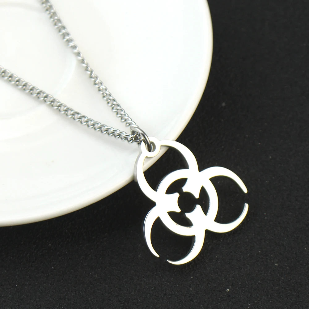 Stainless Steel Residents Evils Pendant Necklace Corporation Symbol Chain Necklace Fans Cosplay Party Jewelry Accessories Gift
