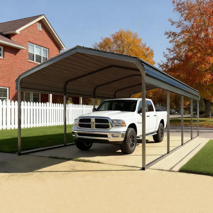 Heavy Duty Metal Galvanized Steel Carport Extra Large Canopy Shelter Customized For Dual Vehicle RV Outdoor Car Storage Yard