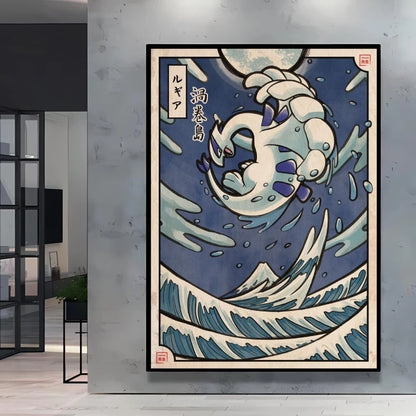 1pc frameless Canvas Paintings Retro Canvas Poster Prints Pokemon Gengar Blastoise Cartoon Character Picture Wall Art Home  Chil