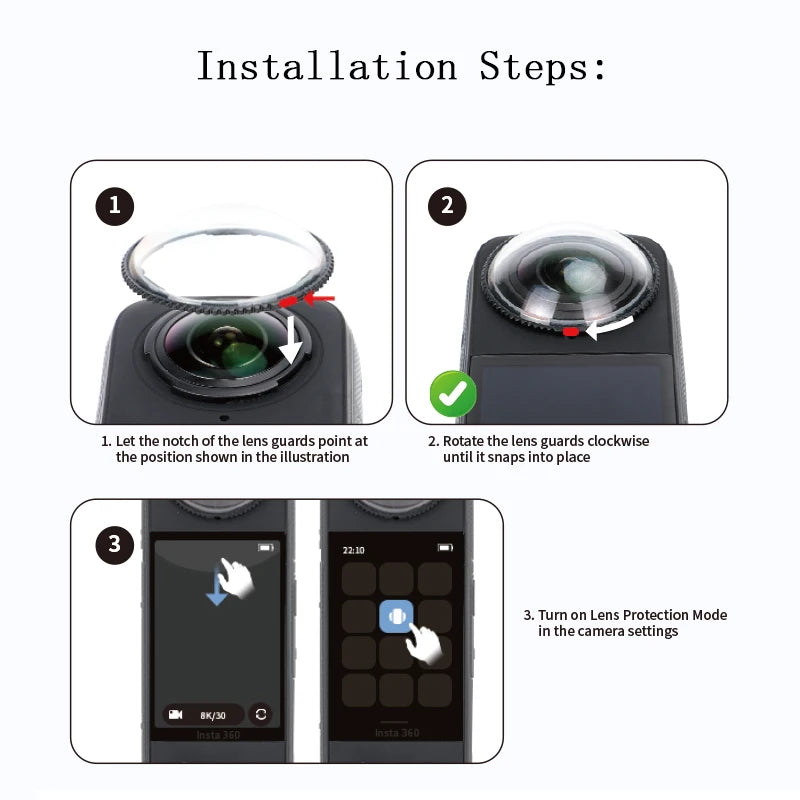 For Insta 360 X5 Camera Protective Accessory Kit Lens Guard/Silicone Protective Cover/Screen Protectors/Camera Case