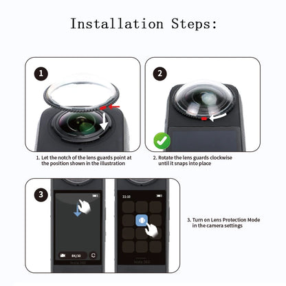 For Insta 360 X5 Camera Protective Accessory Kit Lens Guard/Silicone Protective Cover/Screen Protectors/Camera Case