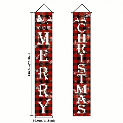 Christmas New Year Decorations Couplet Santa Snowman Door Banner For Home 2025 Xmas Hanging Ornaments Navidad Gift New Year 2026