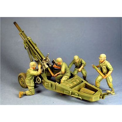 1/35 resin unpainted model kit, military theme, American artillery (4 men) unassembled and unpainted GK
