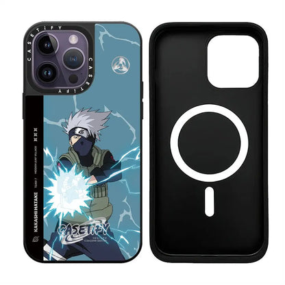 Naruto Anime MagSafe Phone Case for iPhone 15 14 13 12 Promax Mirror Shockproof Fashions Silicone Protective Cover Magnet Case