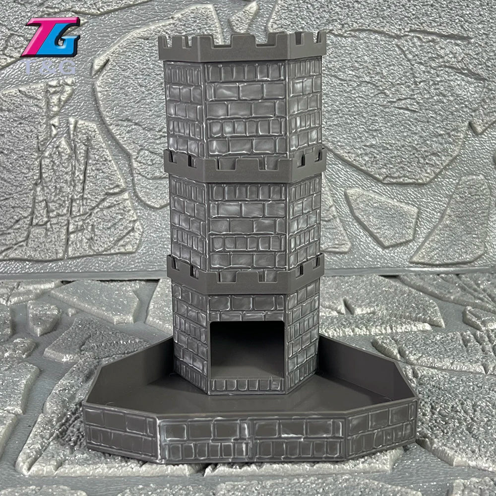 Bricks Castle Dice Tower  Dice Rolling Tray Tower - Perfect for D&D Game RPG and Tabletop Gaming Best Gift