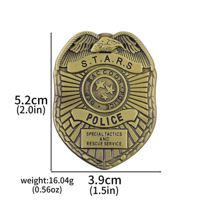 Game Resident Evil Raccoon City Badge Keychain STARS Brooch 1969 Police Badge Pin Hat Lapel Clothing Accessories Souvenir Badge