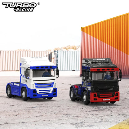 Turbo Racing C50 1:76 Full Proportional 4WD RC Semi-truck Tractor Trailer & P81 2.4Ghz 10Ch Control Gift