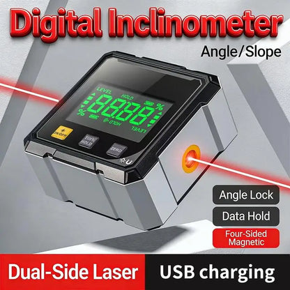 New·Accurate Measurement Level Four Sided Magnetic Suction Double-sided Laser Tilt Angle Box Slope Electronic Angle Ruler