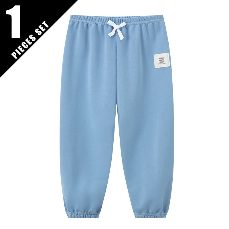1/3 Pcs Four Seasons Children's Leisure Sports Pants Solid Color Basic Boy Running Holiday 9 Pants Girl Joker Comfortable Pants