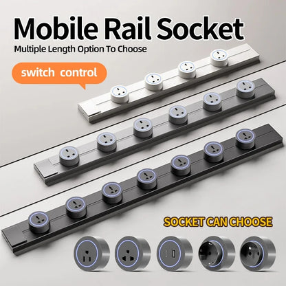 Track Socket With Switch High-end Quality Wall Power Outlet EU UK US FR Standard Universal Home Kitchen Bathroom Office Sockets