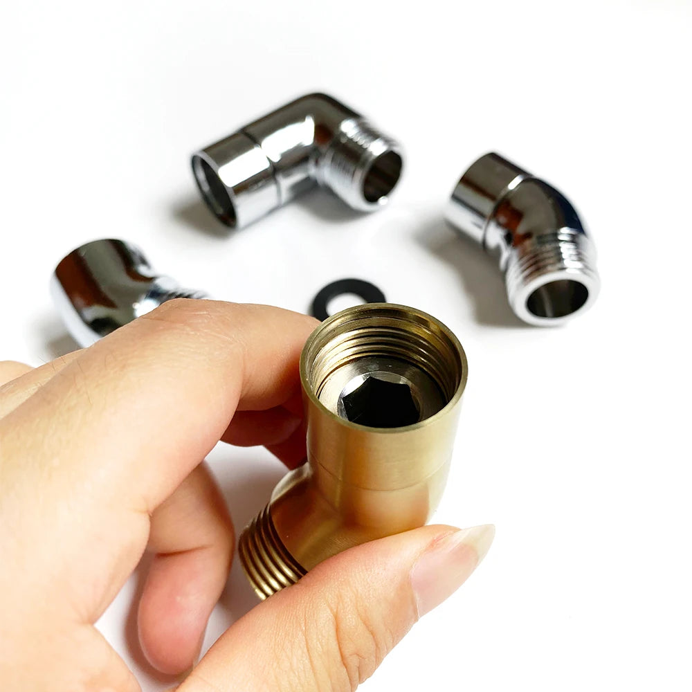G1/2 Elbow Adapter Shower Head Female and Male Thread Rainfall Shower Handheld Shower Connector Angle 90° 135° Accessory