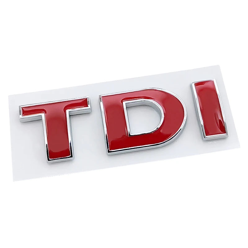 3D ABS Black Red Logo TDI Emblem Letters Decal Car Rear Trunk Badge TDI Sticker for VW Accessories