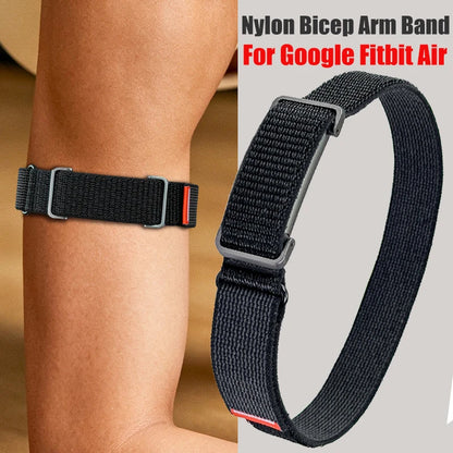 Nylon Arm Strap For Google Fitbit Air Active Band Soft Breathable Adjustable Bicep Band With Metal Case For Google Fitbit Air