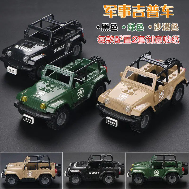 World War II TBS Commandos Military Hammer Armored Vehicle Building Block Kit Military Soldiers Transport Chariot Model Toy Gift