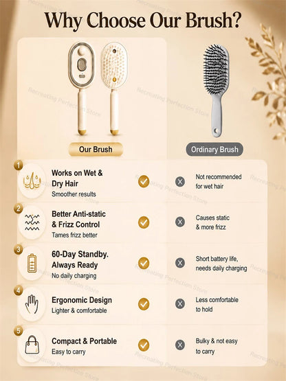 Electric Spray Air Cushion Massage Hair Brush – Anti-Tangle, Smoothing, Scalp Massage, Wet & Dry Use, USB-C Fast Charging