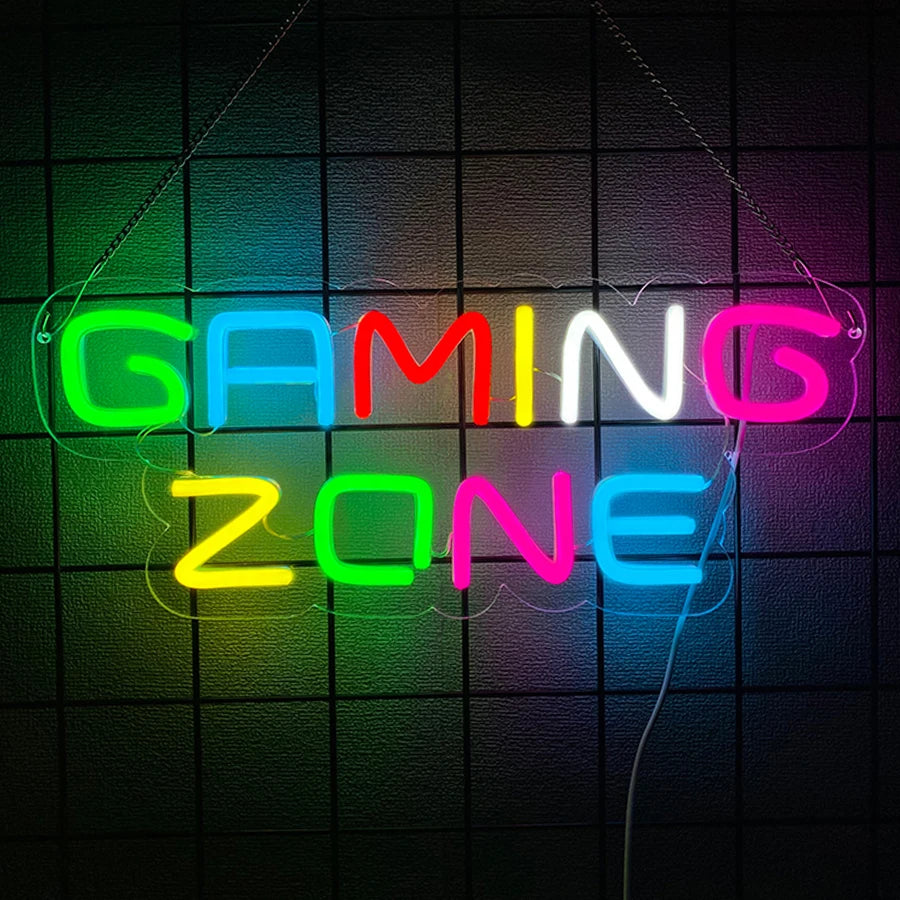 Game Neon Sign Gaming LED Neon Lights for Wall Decor USB Light Up Signs for Game Room Man Cave Teen Boy Bedroom Decorations Gift