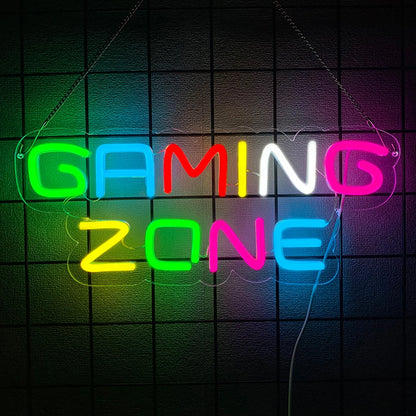 Game Neon Sign Gaming LED Neon Lights for Wall Decor USB Light Up Signs for Game Room Man Cave Teen Boy Bedroom Decorations Gift