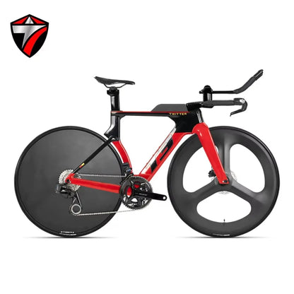 TT Bicycle Disc Brake Time Trial Triathlon Complete Bike T3 Carbon Fiber Wheelset 24 Speed ETap AXS-12S Lightweight Full