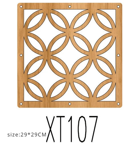 10pcs Room Hanging Screen Partition Guest Room Divider Panel wooden color Living Room Office Simple Chinese Hollowing Screen