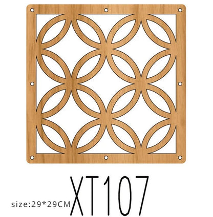 10pcs Room Hanging Screen Partition Guest Room Divider Panel wooden color Living Room Office Simple Chinese Hollowing Screen