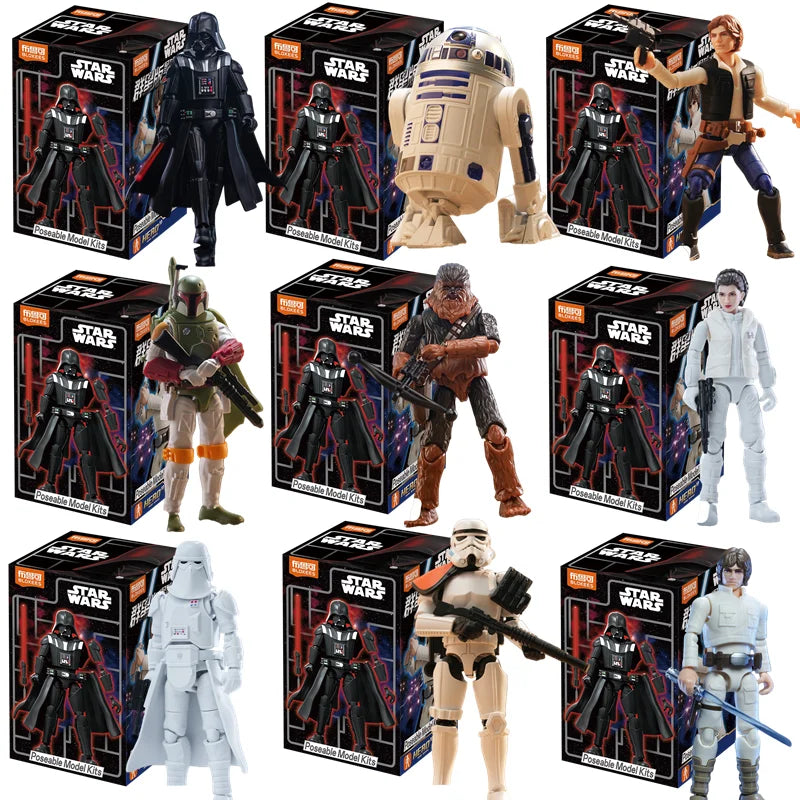 BLOKEES Original Mandalorian GV02 Star Wars Toy Djarin Mando Grogu Yoda Boba Fett Imperial Stormtrooper Action Figure Model Gift