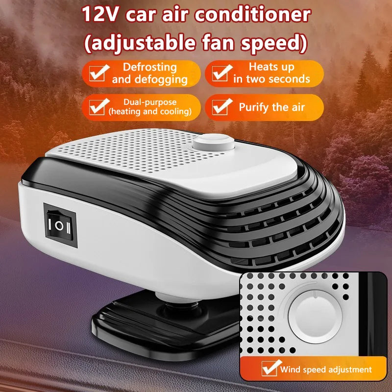 360° Rotation Winter Fast Car Heater 12V/24V Car Heater Fan Large Blowing Area Adjustable Wind Speed Windshield Defogging 2026