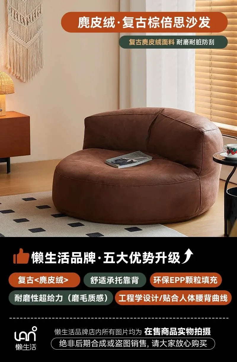 LSLeather Nordic Living Room Sofa Luxury Modern Cute Puff Couch Living Room Nordic Recliner Woonkamerbanken Living Room Furnitur