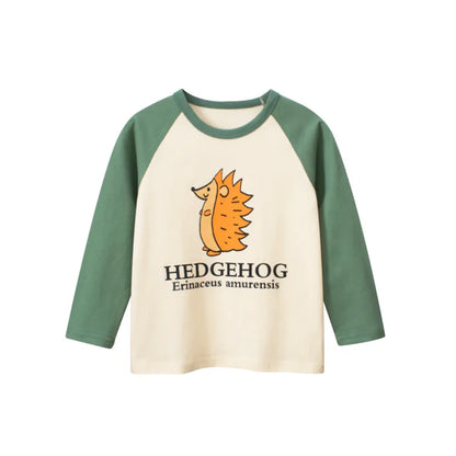 2026 Spring  Autumn Children Boys Long Sleeve T-Shirts Cartoon Dinosaur Cotton Tops 2-8 Years Kids Baby Boy Tees Toddler Clothes