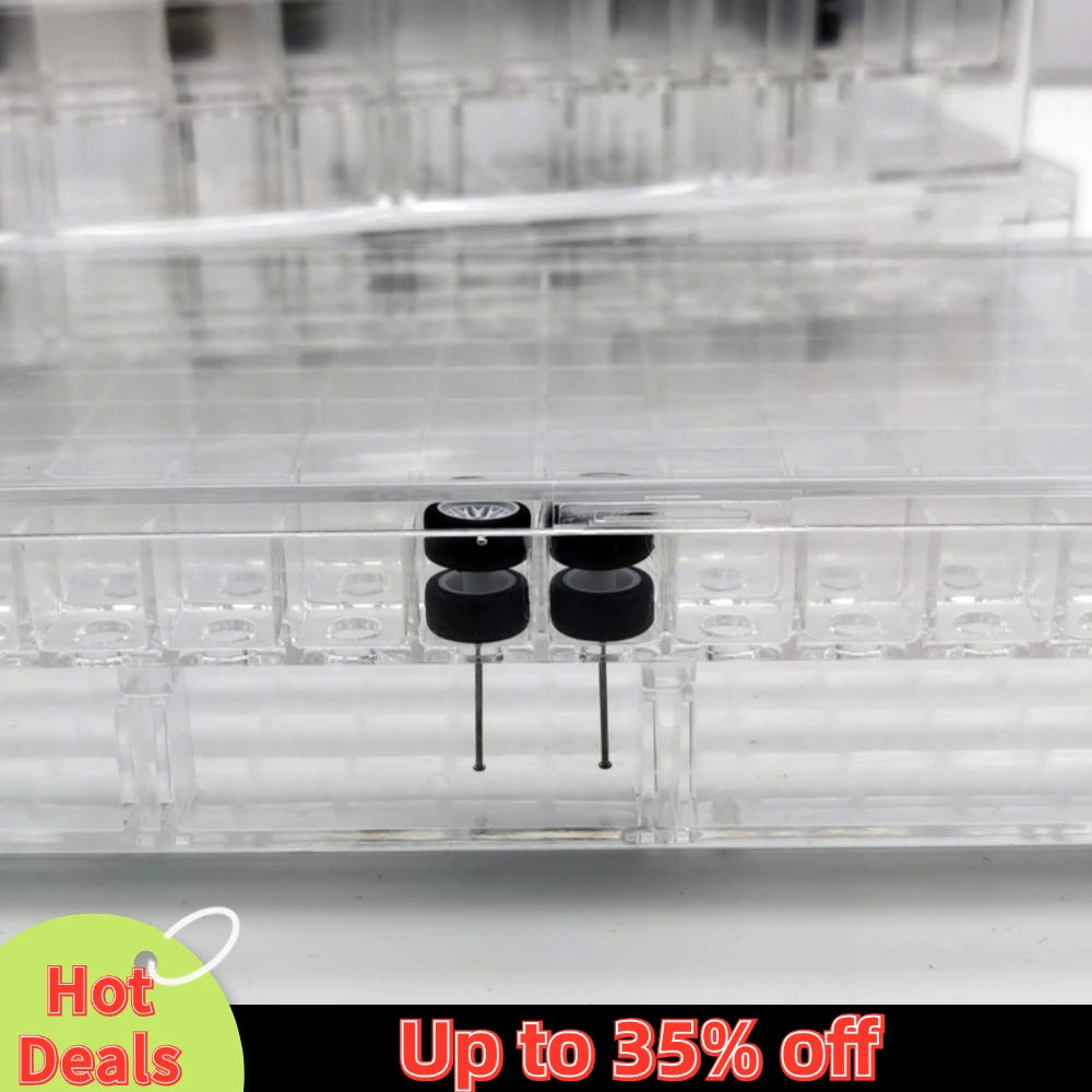 Acrylic Display Storage Box For 1/64 Model Car Wheel Hubs MINIGT Matchbox Tomica Wheels Model Hobby Collection