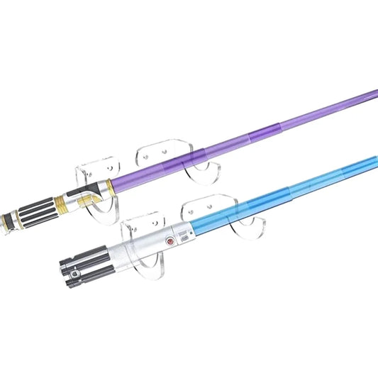 NEW! 2Pcs/Set Acrylic Swords Wall Mount Display Holder Lightsaber Stand Transparent Black Swords Wall Rack Stand Holder For Toy