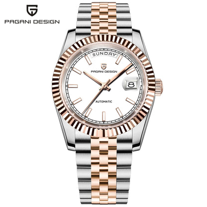 PAGANI DESIGN 2026 New Enamel Dial DD36 Luxury Silver Gold Automatic Watch For Men AR Sapphire crystal Mechanical Wristwatch Men