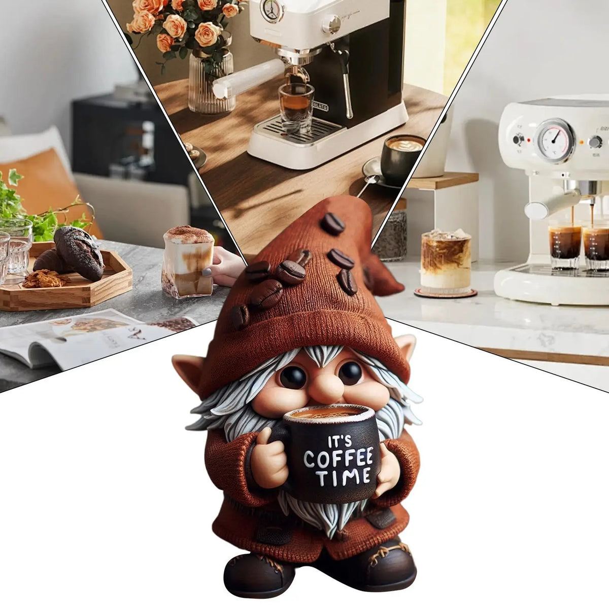 1pcs Coffee Gnomes Coffee Bar Decor Tabletop Kitchen Handcrafted Sculpture Resin Gnomes For Dining Room Coffee-Themed Dwarf
