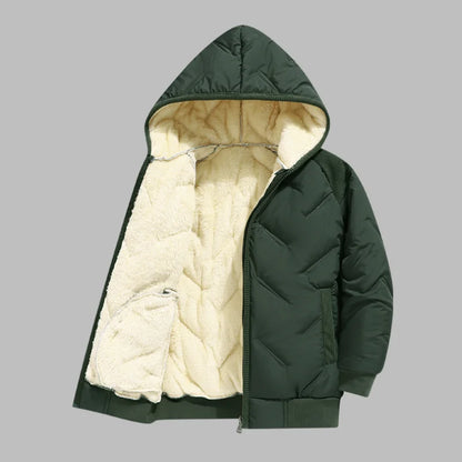 Dubbped Winter Keep Warm Boys Girl Jacket Lined With Velvet Thick Cotton Padded Hooded Coat Kids Children Out The Cold Outerwear