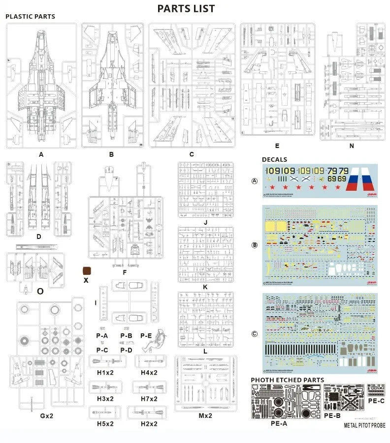 MINIBASE 8002 1/48 Russian Su-27K Sea Flanker w/Kh-41 Moskit - Assemble Scale Model Kit
