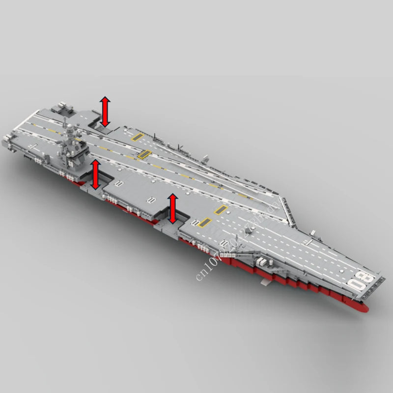 4980PCS New 1:300 Navy Air Carrier CVN-80 Gerald R. Ford Model World Military Building Blocks Toys for Kids Bricks Gifts Boys